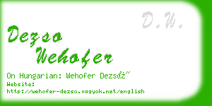dezso wehofer business card